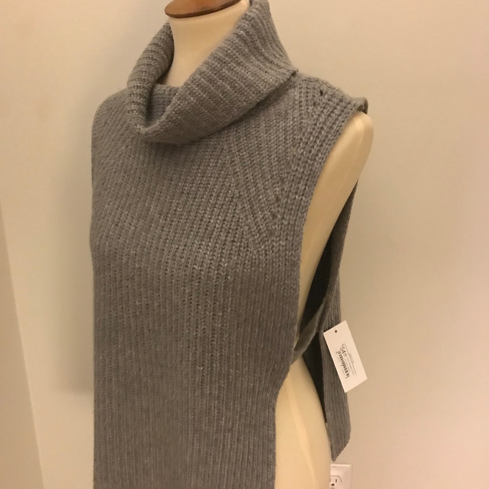 J.O.A Gray Sweater Tank w/ Open Sides NEW